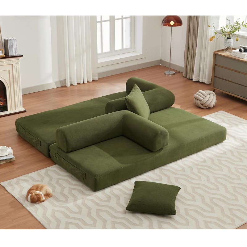 Folding Convertible Sleeper Sofa Bed with 3-Seats, DIY Modular Design for Ultimate Flexibility and Comfort