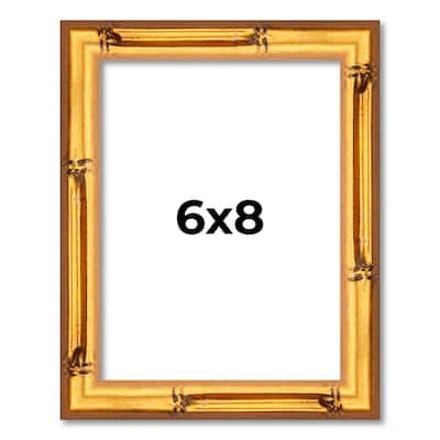 6x8 Frame Gold Bamboo Picture Frame - Complete Modern Photo Frame