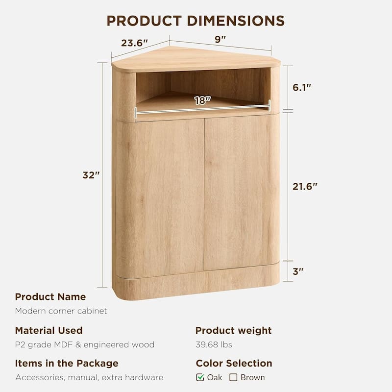 Modern Corner Cabinet,Storage Cabinet for Bathroom,Living Room,Kitchen