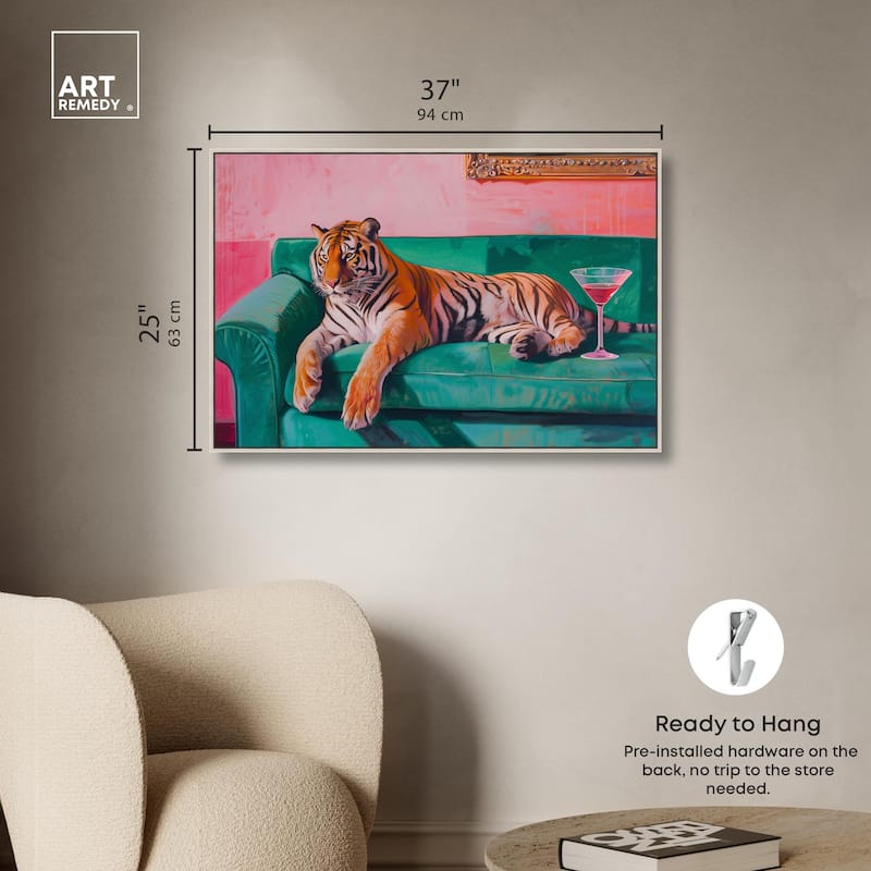 Lounging Tiger Canvas by Art Remedy