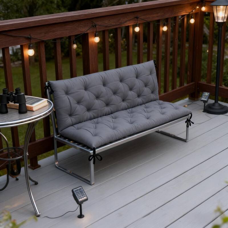 GDFStudio - 3-Seater Tufted Outdoor Cushion for Swing, Bench, Patio Sofa