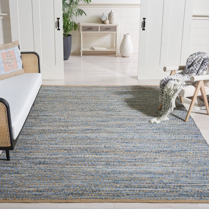 SAFAVIEH Handmade Cape Cod Cirina Coastal Jute Rug - 10' x 14' - Natural/Blue