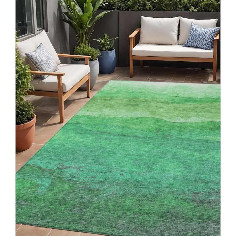 HomeRoots Abstract Modern Rectangle Outdoor Rug - 5' X 8'