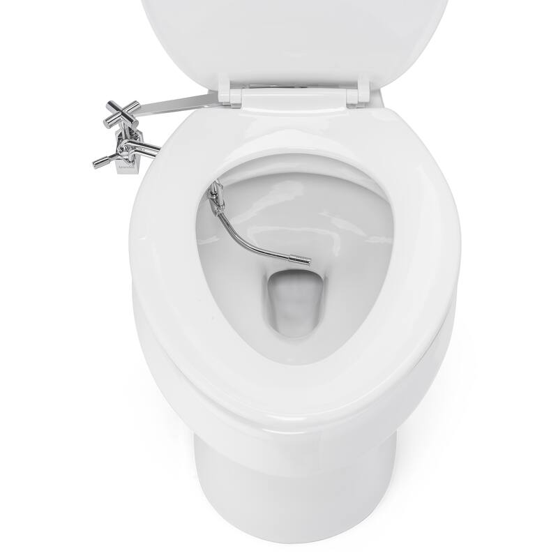 Brondell Side-Mounted Attachable Bidet with Adjustable Spray Wand Ambient Temp - Silver - Silver