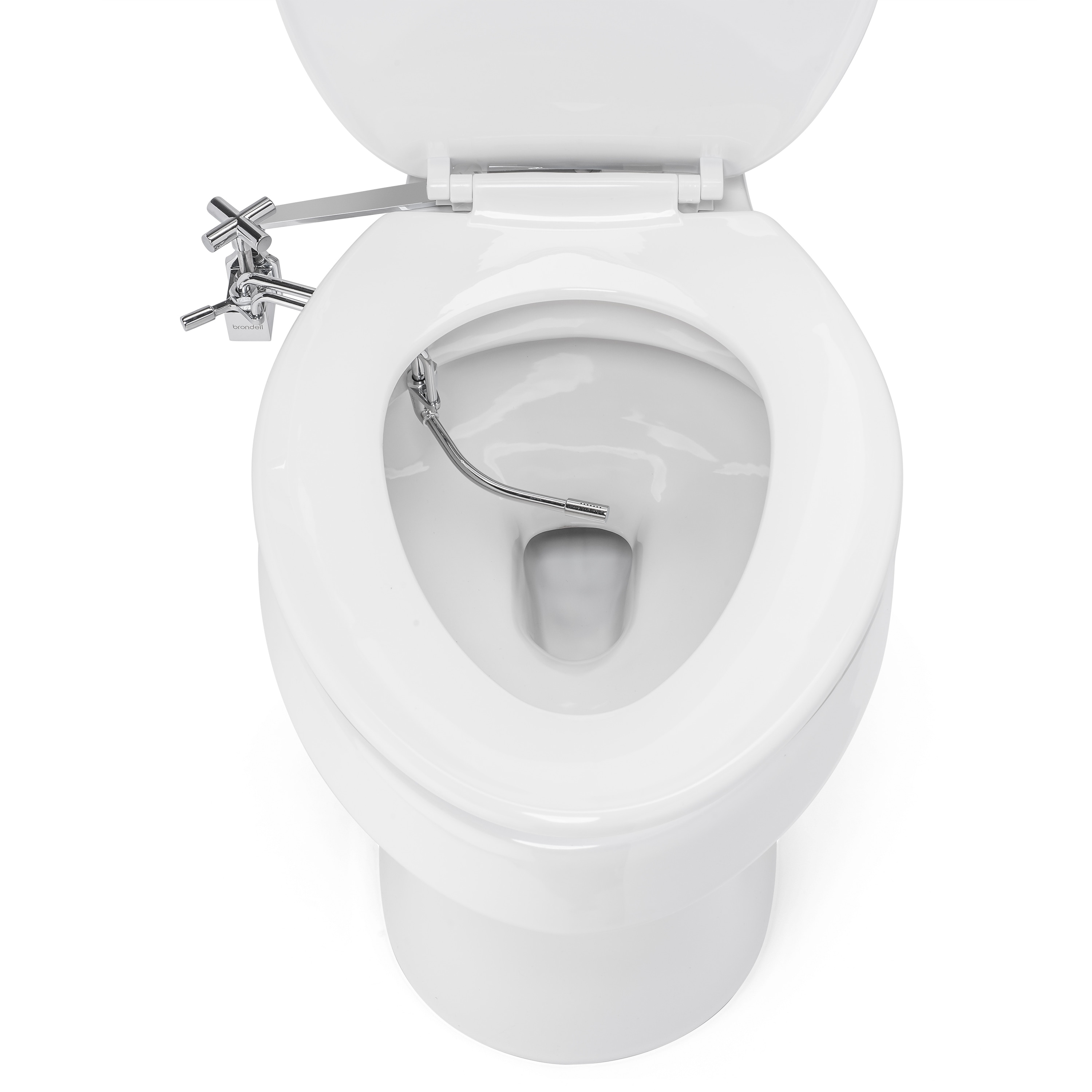 Brondell Side-Mounted Attachable Bidet with Adjustable Spray Wand Ambient Temp - Silver