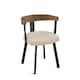 Option Cream Boucle Polyester/Brown Wood/Dark Brown Metal