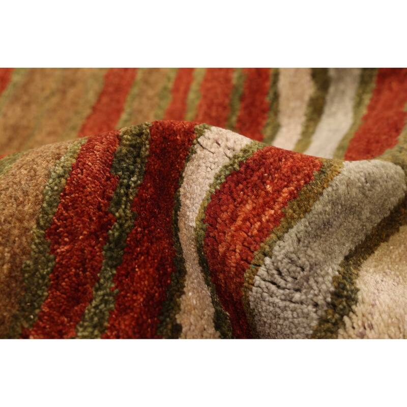 ECARPETGALLERY Hand-knotted Peshawar Ziegler Dark Copper, Light Grey Wool Rug - 5'0 x 7'11