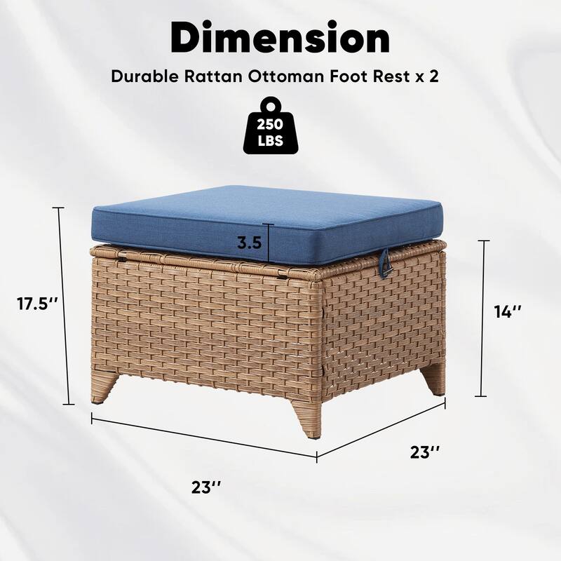 Outdoor Patio Ottoman for Swivel Chairs