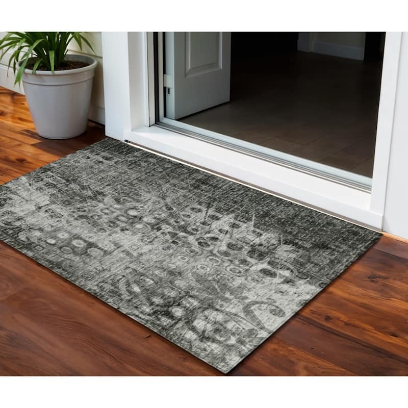 HomeRoots Ikat Transitional Rectangle Outdoor Rug - 3' x 5'