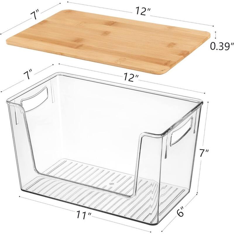Clear Stackable Storage Bins Acrylic Open Front Bliss Bins Bed Bath