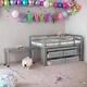 preview thumbnail 2 of 7, Modern Twin Size Loft Bed with Retractable Writing Desk and 4 Drawers and Lateral Portable Desk and Shelves