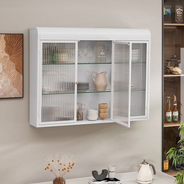 Wall glass door cabinet cheap