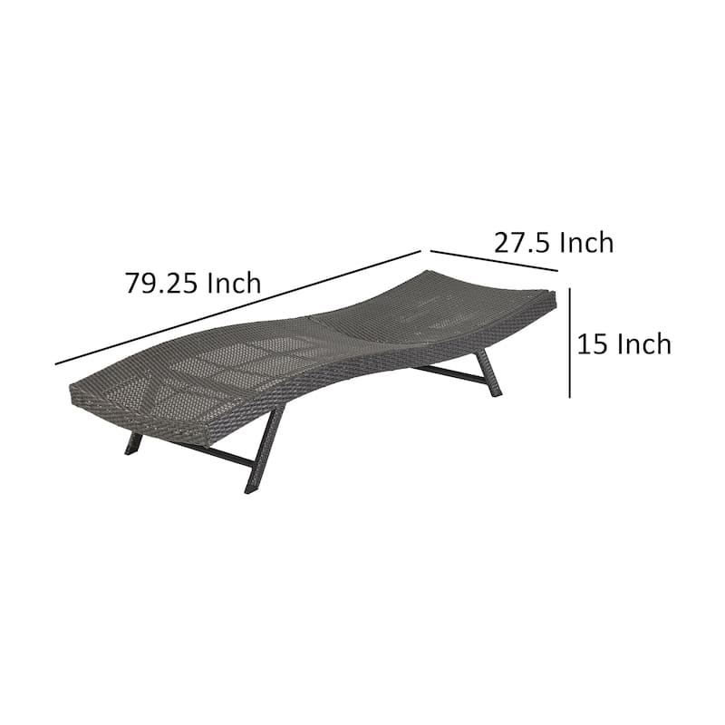 Kaye Outdoor Sun Chaise Lounger, 79 Inch Acacia Wood, Gray Cushion