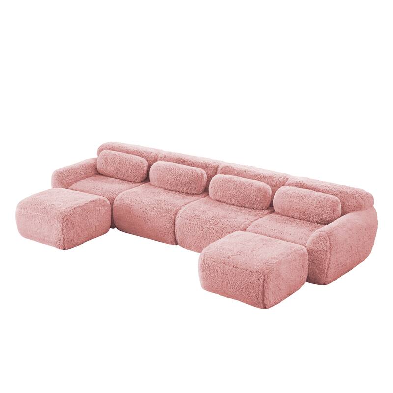 Anmytek Modern Comfortable U-Shaped Boneless Sofa - Free Combination, No Assembly Required, Full-Compression Vacuum Packed