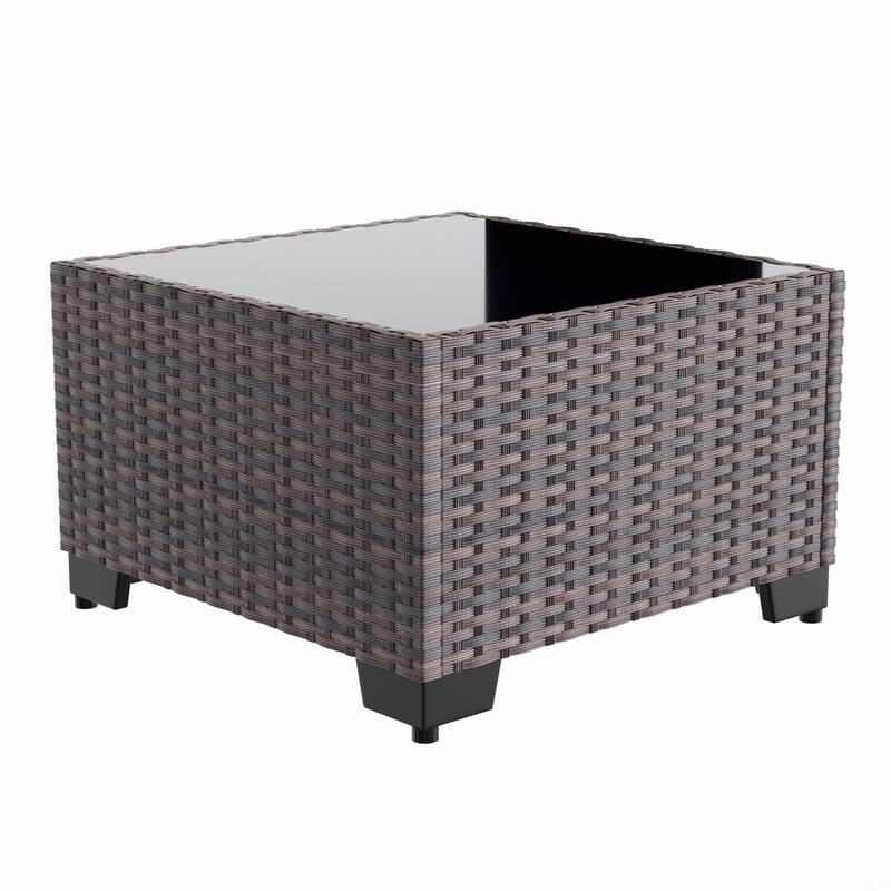 7-Piece Patio Furniture Set, Wicker Outdoor Seatings Conversation Sofa with Side Table - 7-Pieces