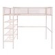 preview thumbnail 23 of 47, Full Size Metal Loft Bed with 4-Tier Storage Shelves and Ladder