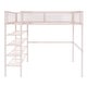 preview thumbnail 10 of 9, Pink Full Size Metal Loft Bed with 4-Tier Storage Shelves and Ladder