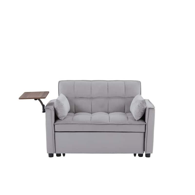 Velvet Loveseat Sofa Bed With 3 Adjustable Positions