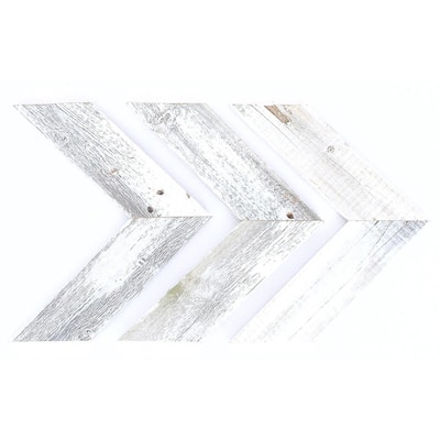 HomeRoots Set of Three White Wood Novelty Hanging Dimensional Sculpture - 2 W x 3 D x 10 H