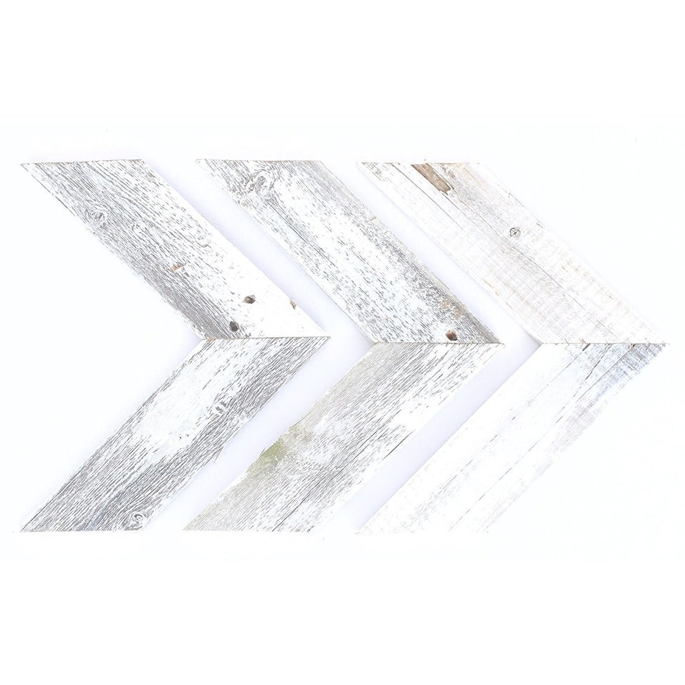 HomeRoots Set of Three White Wood Novelty Hanging Dimensional Sculpture - 2 W x 3 D x 10 H