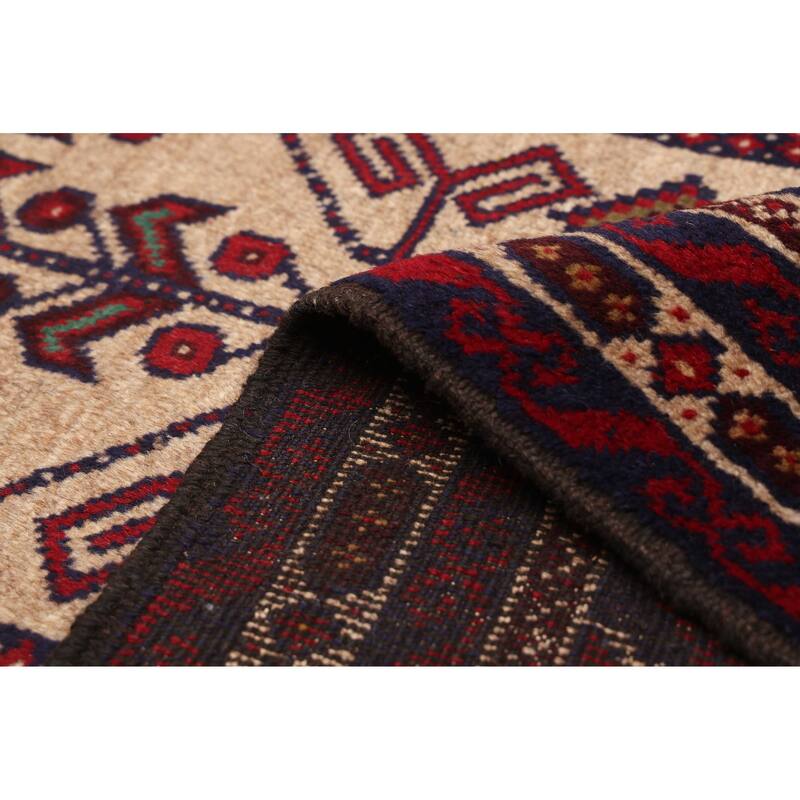 ECARPETGALLERY Hand-knotted Baluch Tan Wool Rug - 3'4 x 5'9