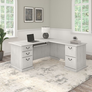 Bush Furniture Saratoga L Shaped Computer Desk with Drawers - Bed Bath ...