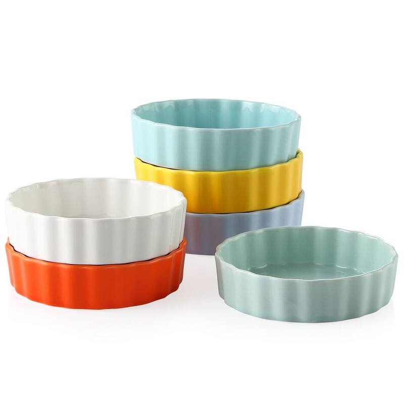 LOVECASA 6 oz Porcelain Mini Ramekins (Set of 6)
