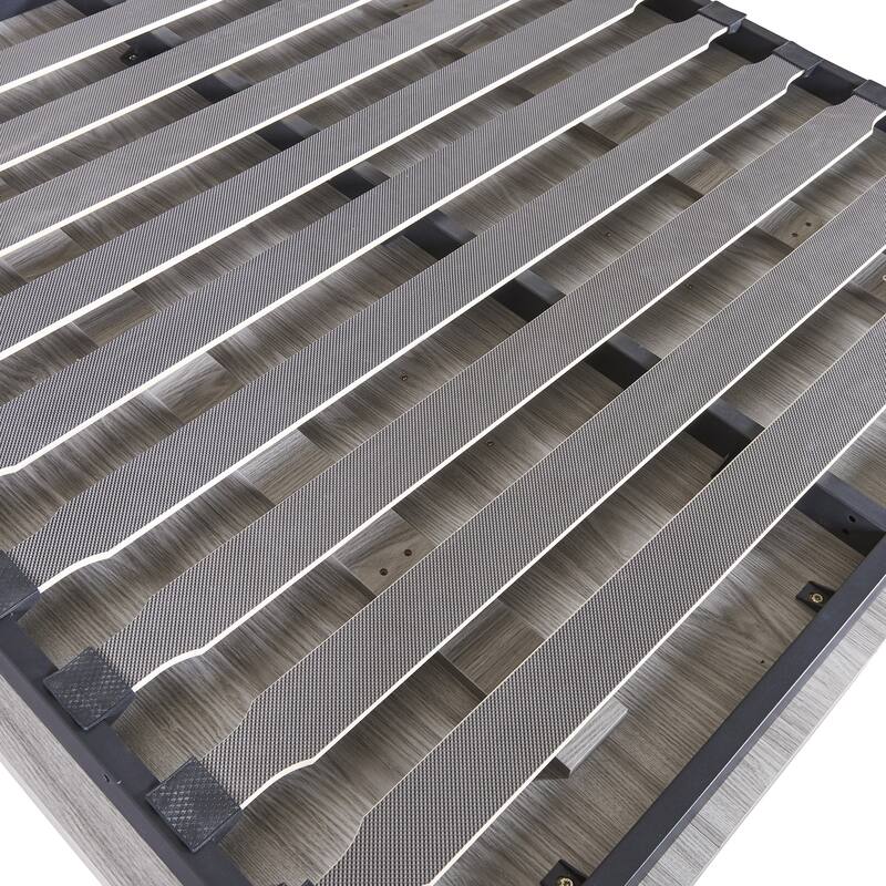 Space-Saving Full Size Murphy Bed with Storage Shelves and Drawers, Gray