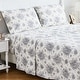 preview thumbnail 1 of 2, Cotton Flannel Collection Gray Toile Sheet Set