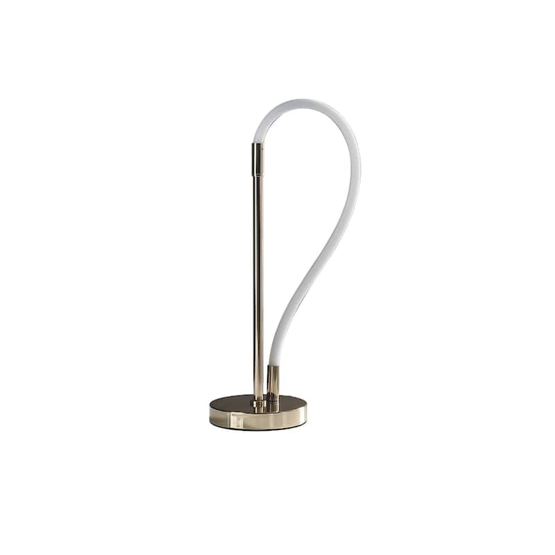 21" Modern Warm White LED Table Lamp with Metal Base and Corded In-Line Switch for Bedroom - 20.5"H x 6"W x 9.5"D - Gold