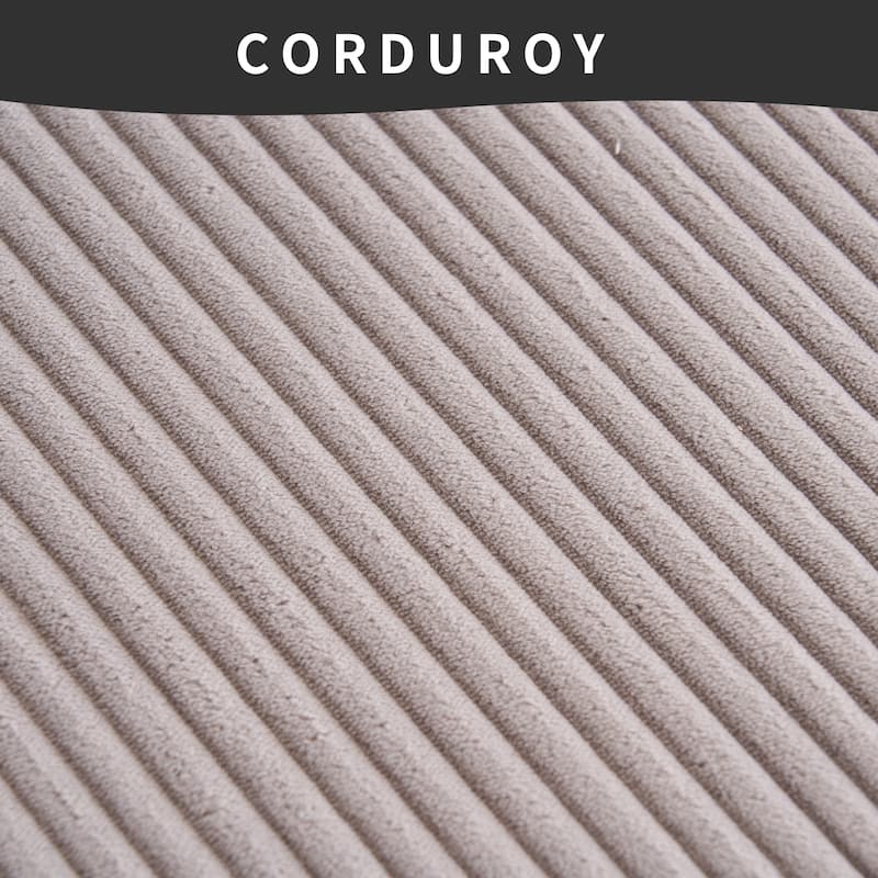 101.6" Corduroy L-Shaped Sectional Sofa with Chaise Lounge and 4 Pillows