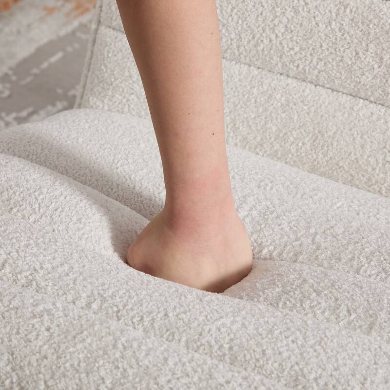 Anmytek 24.4 Wide Space-Saving Modern Chenille Armless Accent Chair with Rubber Wood Legs