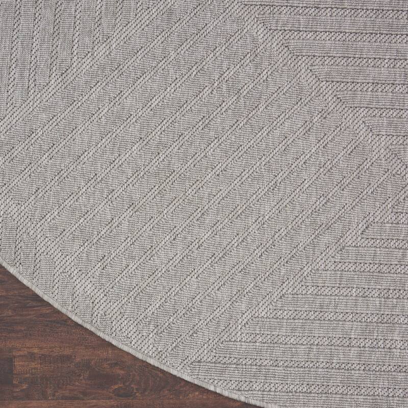 Nourison Palamos Textured Geometric Stripes Indoor/ Outdoor Area Rug