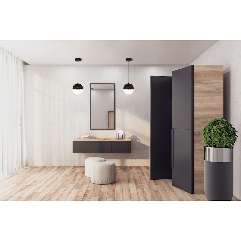 Access Lighting Unity LED Pendant - Black with Antique Brushed Brass