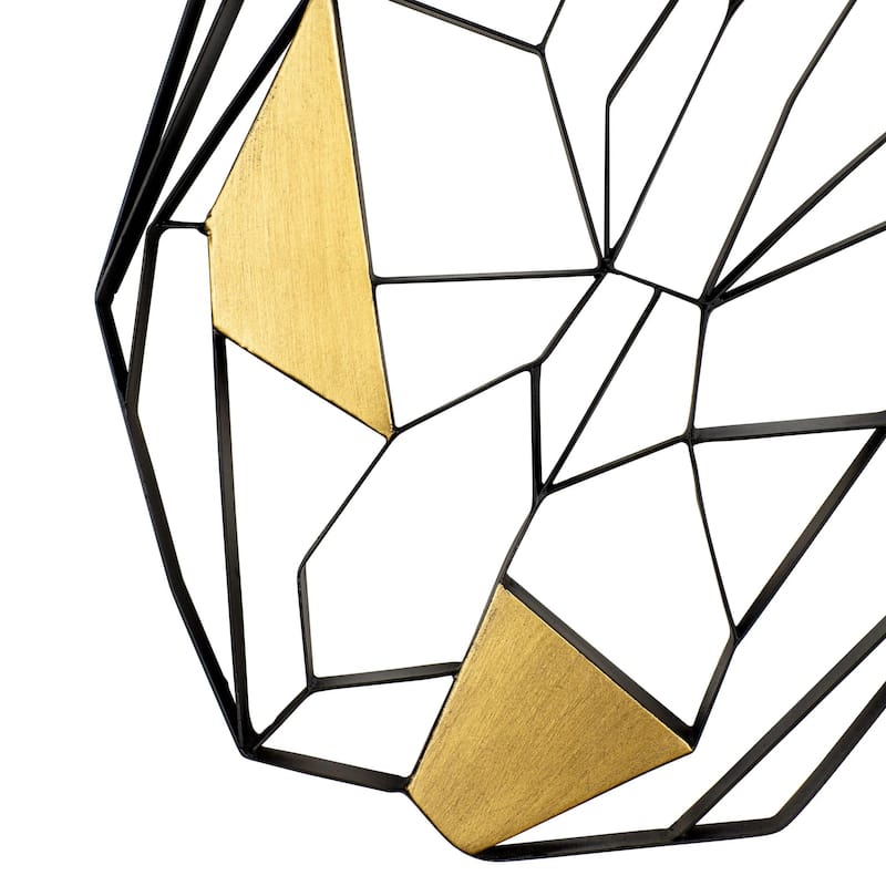 Geometric Animal Kingdom Horse Black and Gold Recycled Steel Wall Art