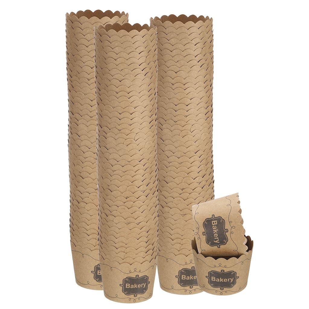 150Pcs Paper Baking Cups Brown Kraft Paper Muffins Liner Cupcake Bakery