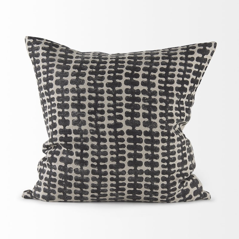 Light Gray and Black Throw Pillow Cover