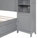 preview thumbnail 9 of 10, Full Size Platform Bed with Headboard Storage Shelves and Underbed Drawers Multi Functional Wooden Frame