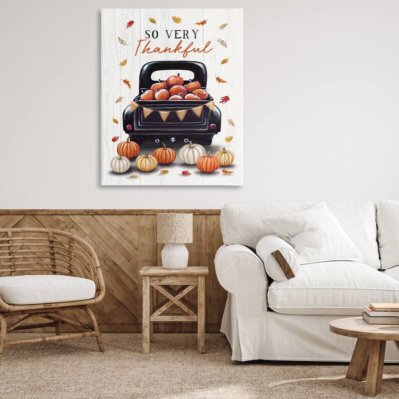 Stupell Autumnal So Very Thankful Canvas Wall Art Design By Elizabeth Tyndall