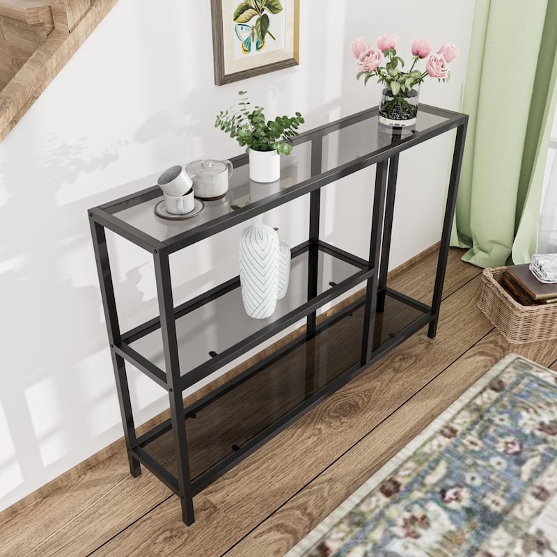 Adjustable Height Entryway Table with storage Non-Slip Design - 40*29