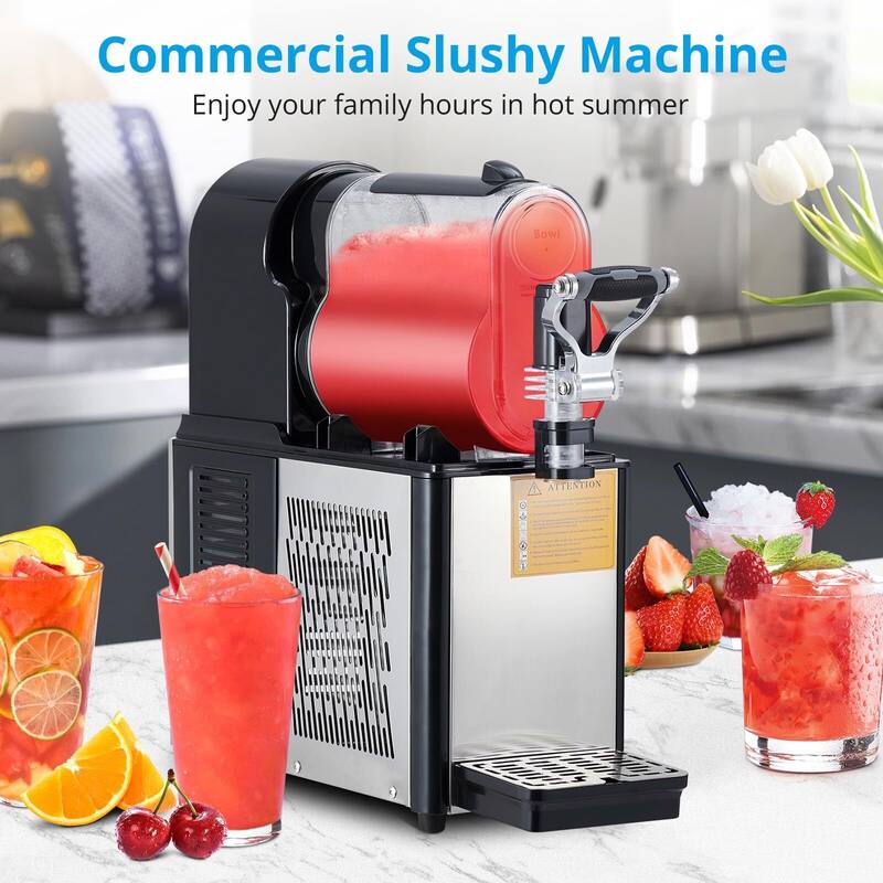 Commercial Slushy Machine, 3L Tank, Self-Cleaning, for Frozen Drinks, Snow Melting