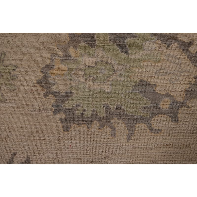 Vegetable Dye Oushak Turkish Large Area Rug Hand-Knotted Wool Carpet - 10'0" x 13'11"