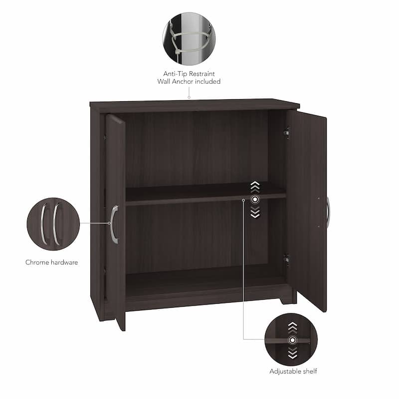 Cabot Small Bathroom Storage Cabinet with Doors by Bush Furniture