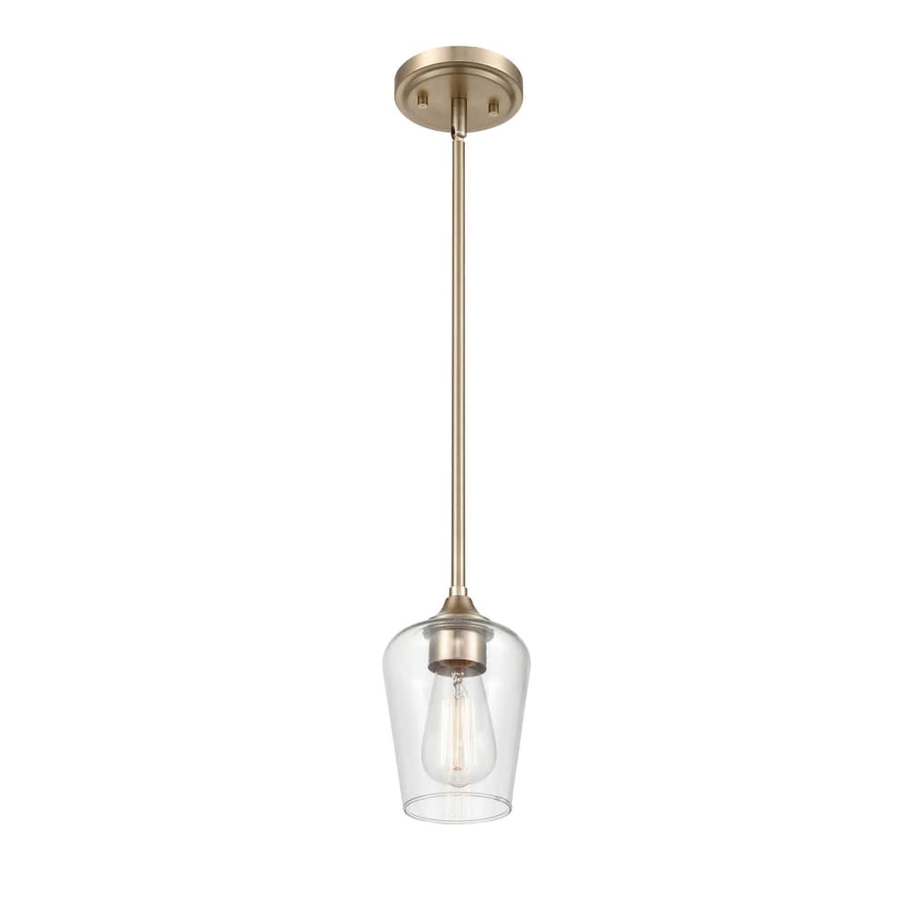 Millennium Lighting Ashford 1 Light Pendant in Modern Gold with Clear Glass Shade