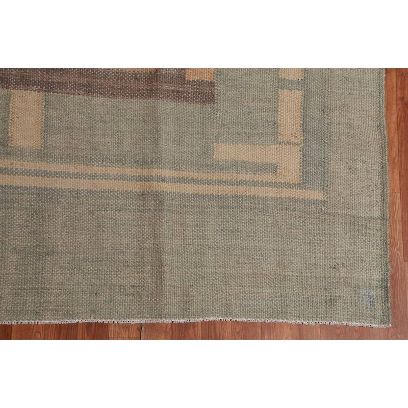 Hand Woven Oriental 100% Jute Carpet Southwestern Modern Beige & Ivories Kilim Area Rug - 11' 4'' X 9' 3''