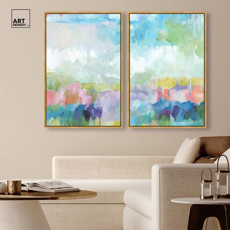 Harmonic Greens Canvas Set of 2 by Art Remedy