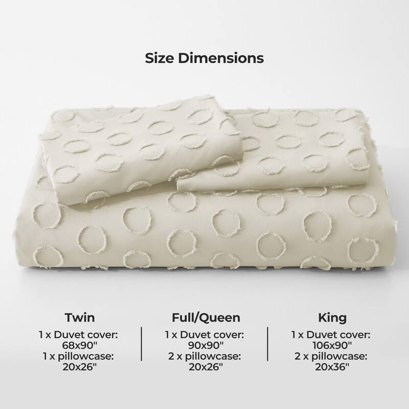 Stylish Full Polyester Clipped Geometric Duvet Cover & Pillowcase Set