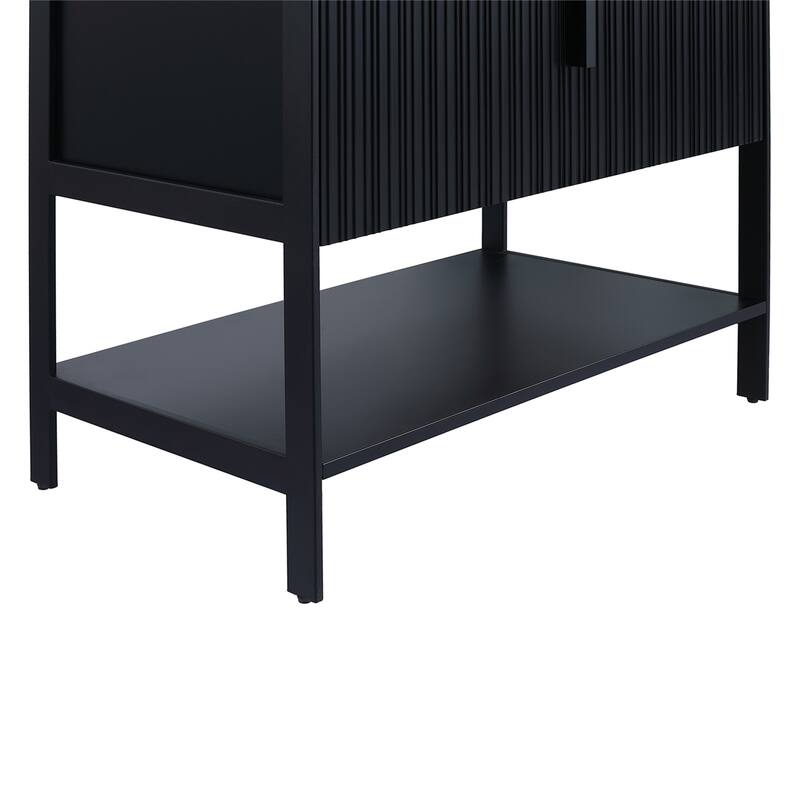 Fine Fixtures Serenity Modern Bathroom Vanity with Black Sintered Stone Top