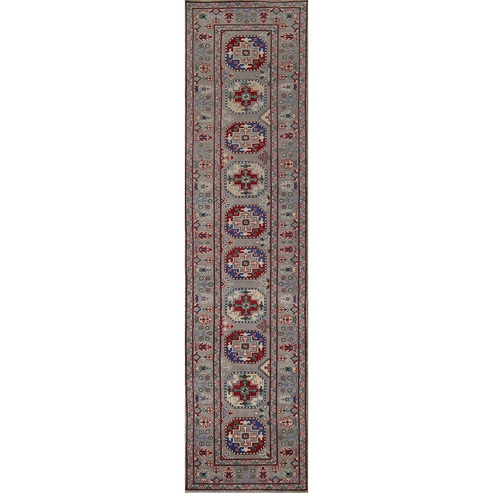 Kazak Oriental Runner Rug Handmade Hallway Wool Carpet - 2'6" x 12'9"