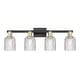 preview thumbnail 47 of 137, Innovations Lighting Downtown Urban - Bridal Veil - 4 Light 32" Bath Vanity Light Clear/Black Antique Brass